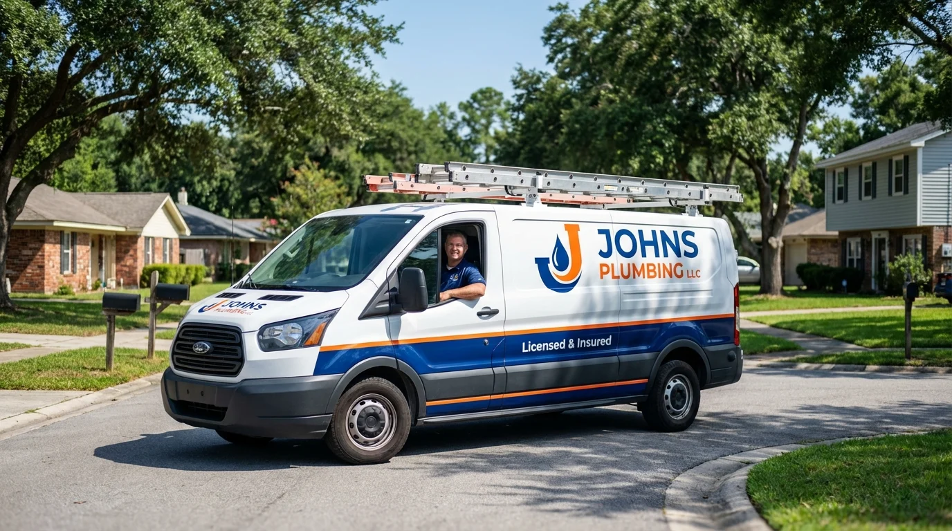 Johns Plumbing LLC service van in Millersburg, OH