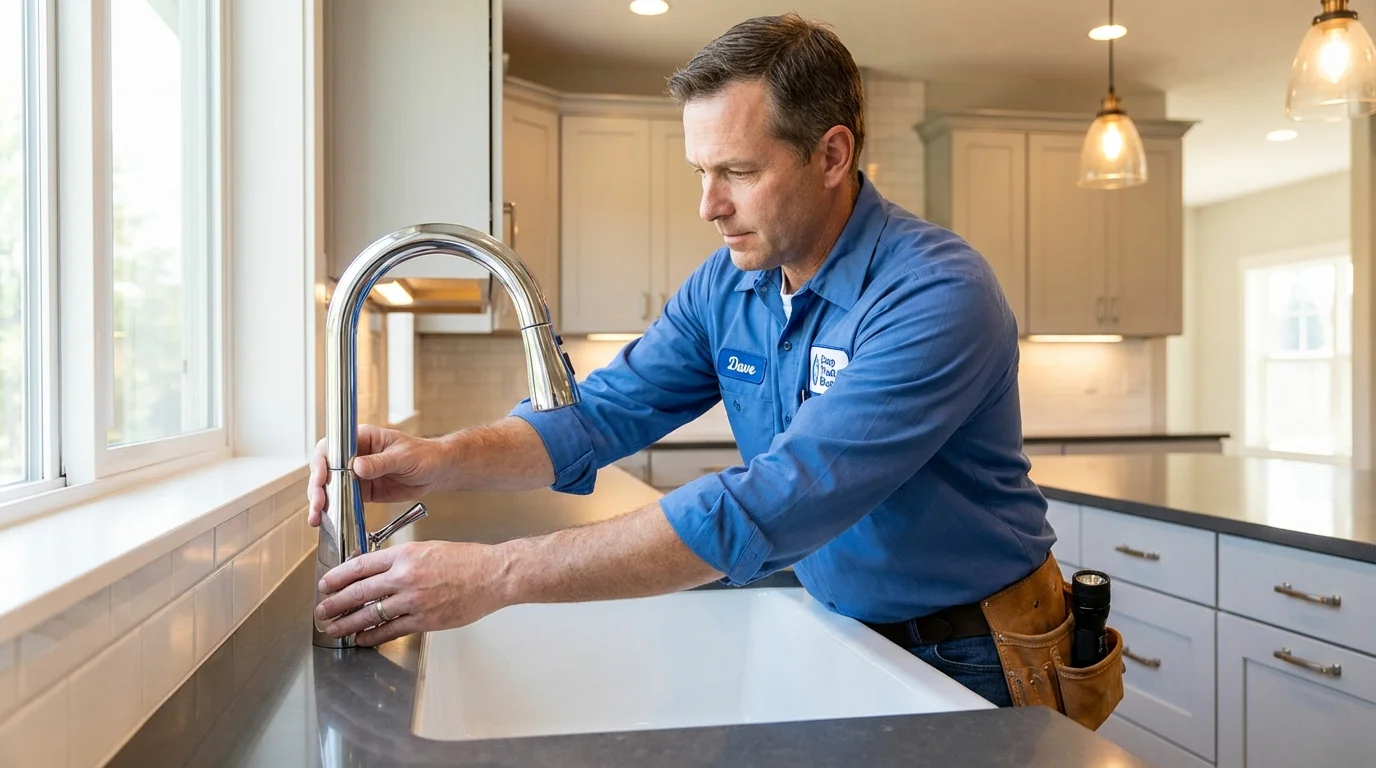Kitchen faucet installation by Johns Plumbing LLC in Millersburg